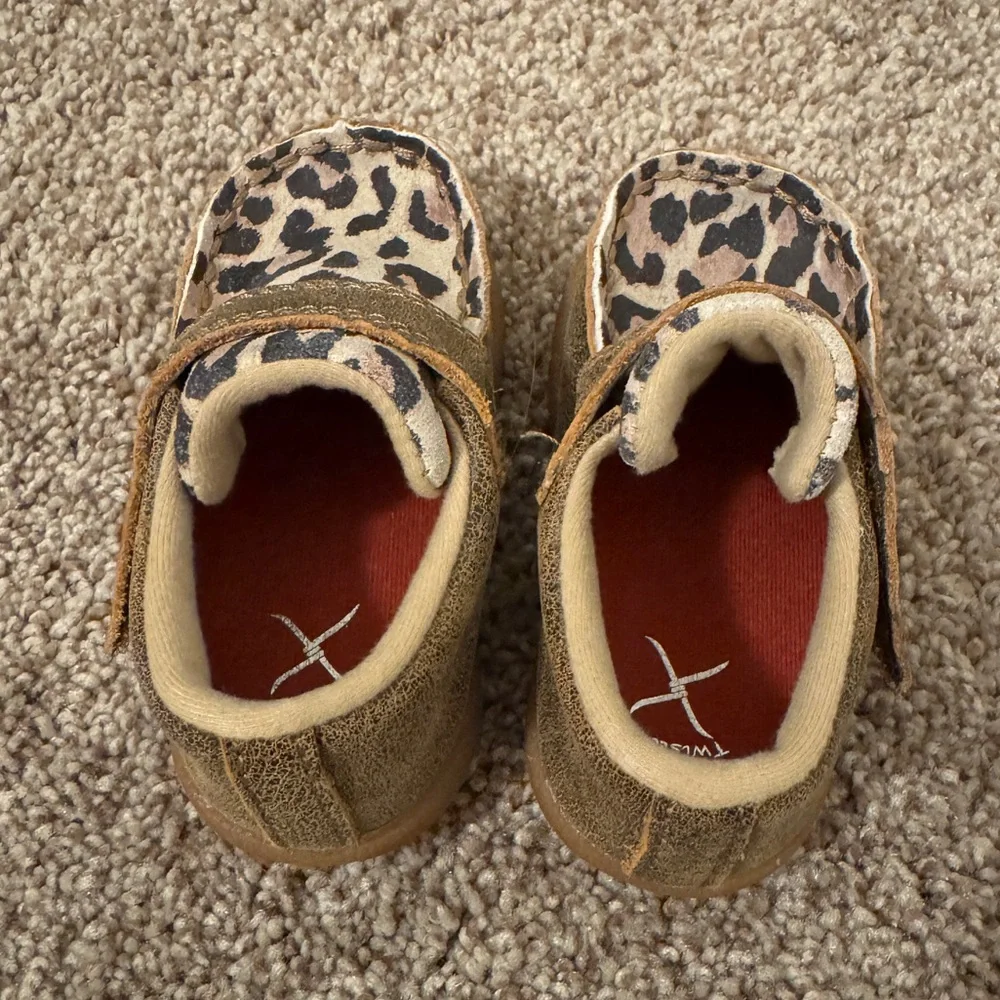Twisted X Kids' Moccasins - Leopard and Tan